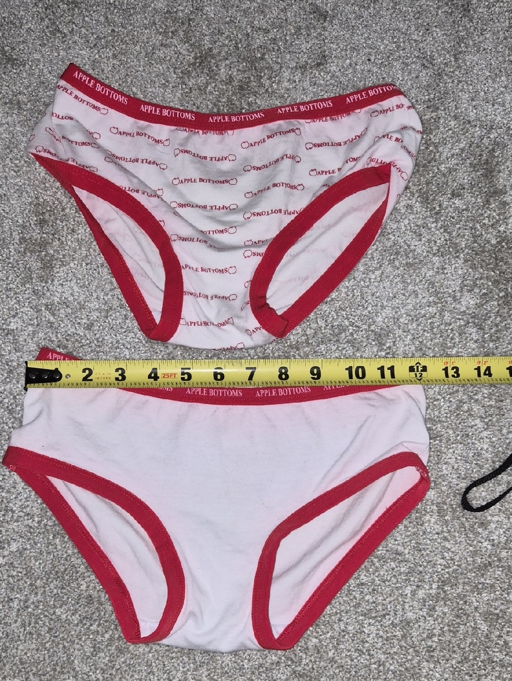 Apple Bottoms White & Red Girls' Bikini Briefs - 2 Pack